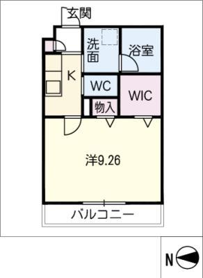 ラミュー祥縁(1K/3階)の間取り写真