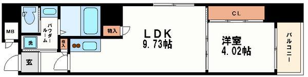 ES北浜(1LDK/6階)の間取り写真