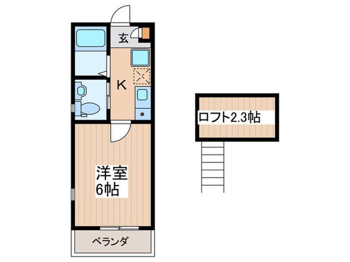 フォルジュロン・パンセ(1K/2階)の間取り写真