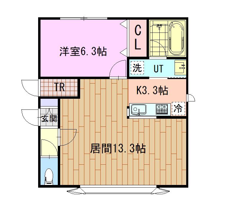 ファミリーテイズB(1LDK/2階)の間取り写真