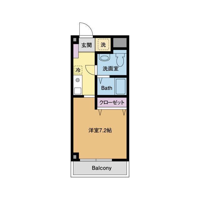 ヒルトップマンション(ワンルーム/2階)の間取り写真
