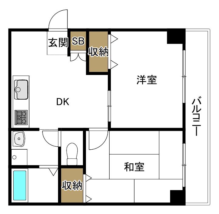 LAKIAMAISON阿倍野(2DK/4階)の間取り写真