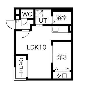 JACK KASADERAII(1LDK/3階)の間取り写真