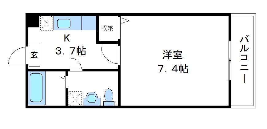 ル・ナヴィール(1K/1階)の間取り写真