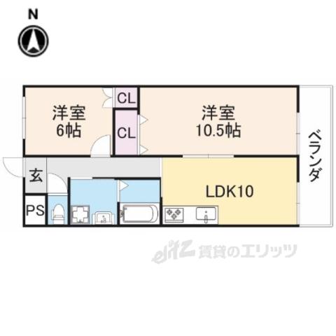 プルミエール新大宮(2LDK/4階)の間取り写真