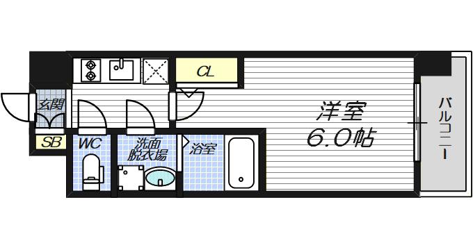 ファステート大阪ヒョードル(1K/10階)の間取り写真