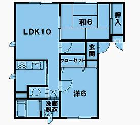 はしもと3番館(2LDK/3階)の間取り写真