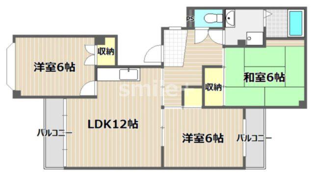 ドミール94(3LDK/2階)の間取り写真
