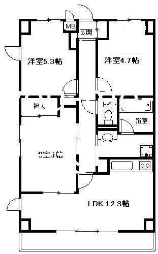 マイメゾン湘南二番館(3LDK/3階)の間取り写真
