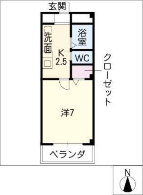 アンプルールフェール刈谷市駅(1K/3階)の間取り写真