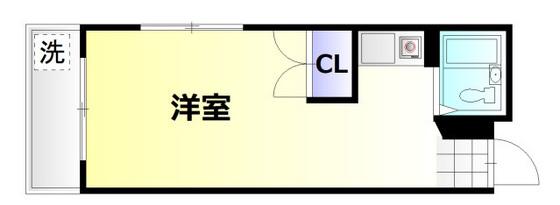 アルティメイトBUILDG.海田町(ワンルーム/1階)の間取り写真