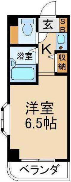 ブルグリンコート香里園(1K/2階)の間取り写真