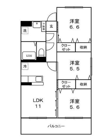 YOU ME LIFE(3LDK/3階)の間取り写真
