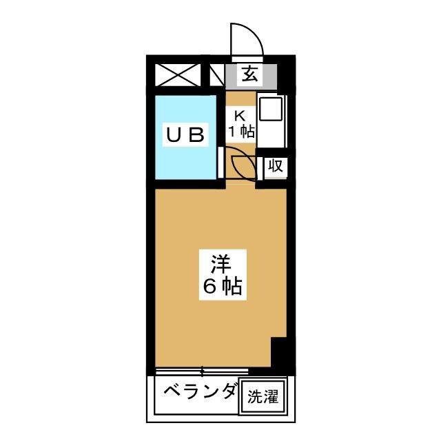 ロアール池尻(ワンルーム/3階)の間取り写真