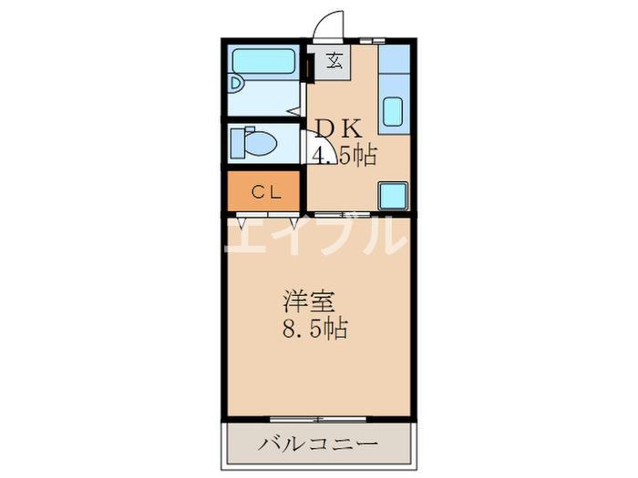 YOSASOU(1DK/2階)の間取り写真