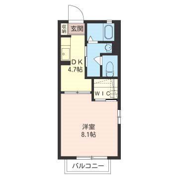 キャンサーII(1DK/2階)の間取り写真