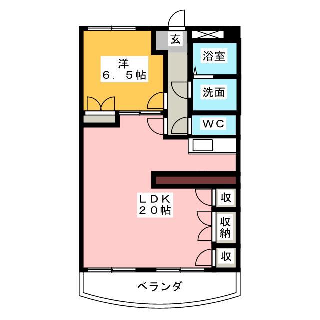 クレール浜松I(1LDK/3階)の間取り写真