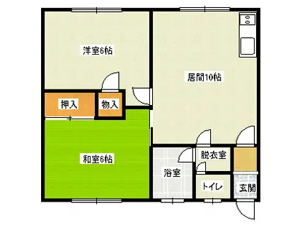 コーポ本田(2DK/2階)の間取り写真