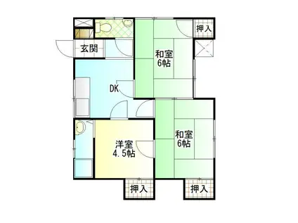 みどりマンション(3DK/1階)の間取り写真
