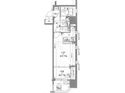 アクタス博多パークシティ(1LDK/7階)の間取り写真