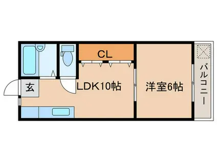 N・Cスクエア長田(1LDK/1階)の間取り写真