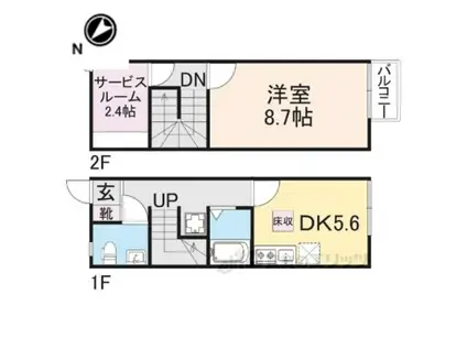 トリパーノ伊藤(2DK/1階)の間取り写真