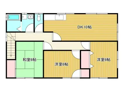 ＪＲ山陰本線 米子駅 バス乗車時間：34分 最寄りバス停で下車 徒歩10分 2階建 築28年(3LDK/2階)の間取り写真