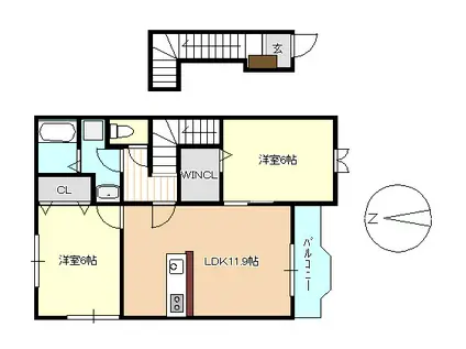 サンリット(2LDK/2階)の間取り写真