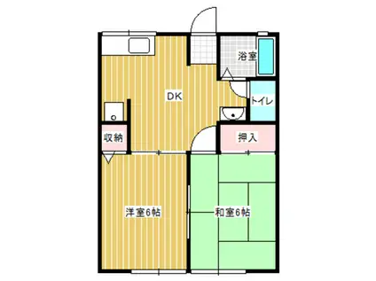 サンライズヤジマ(2DK/1階)の間取り写真