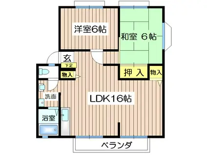 パティオ81 NO.1(2LDK/1階)の間取り写真