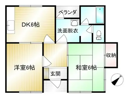 メゾン馬越(2DK/1階)の間取り写真