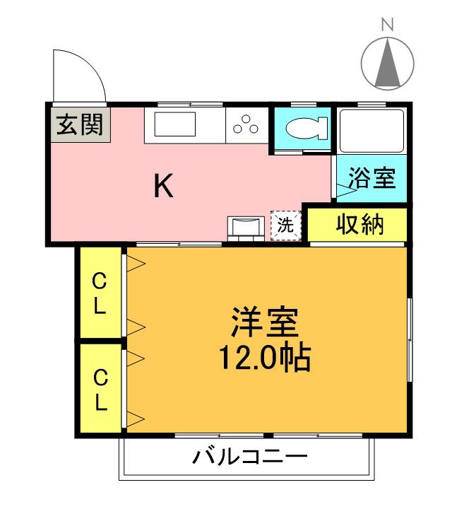 フルジェンテ並木(1LDK/2階)の間取り写真