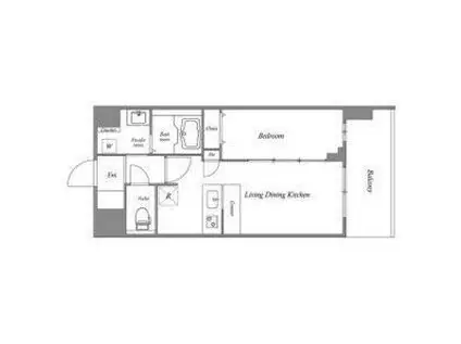 スプランディッド難波キャトル(1LDK/5階)の間取り写真