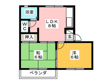 シャルムM(2DK/1階)の間取り写真