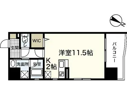 サムティレジデンス平和大通(ワンルーム/2階)の間取り写真