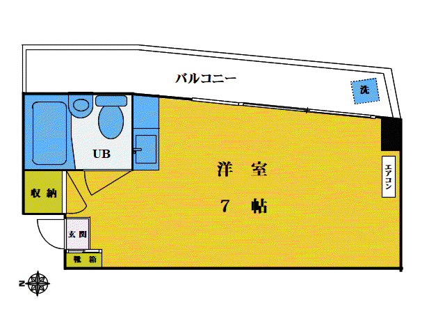 東伸マンション(ワンルーム/2階)の間取り写真