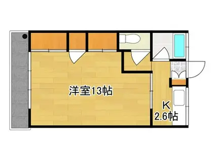 ヴィラヨシモト(1K/2階)の間取り写真