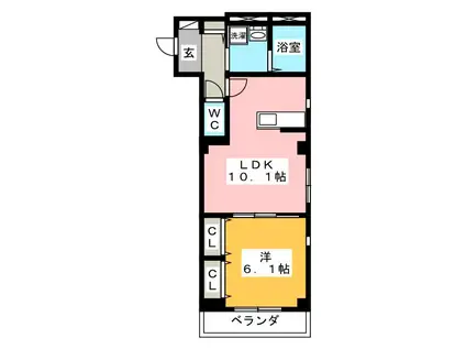 SAKURA武蔵中原(1LDK/2階)の間取り写真