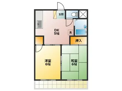 KEITWOマンション(2DK/2階)の間取り写真