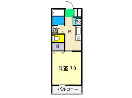 コーポ・スライビングIII(1K/1階)の間取り写真