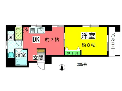 MITOIZUMI(1DK/3階)の間取り写真