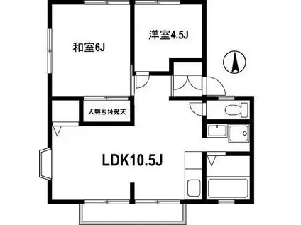 CERA武蔵浦和(2LDK/1階)の間取り写真