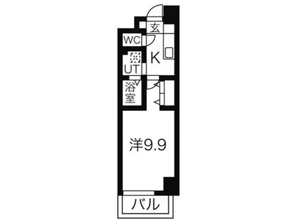 リシュドール鶴舞公園(1K/13階)の間取り写真