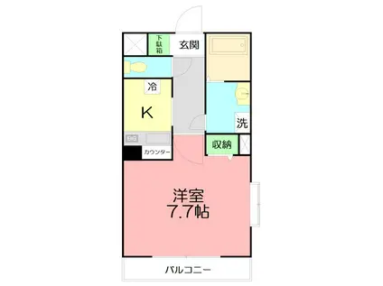 マーレ TAKEI 四番館(1K/3階)の間取り写真
