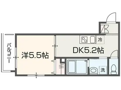 メルディア所沢(1DK/3階)の間取り写真