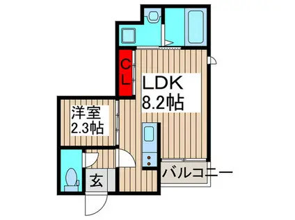 GRANDTIC PRAYER 大宮(1LDK/1階)の間取り写真