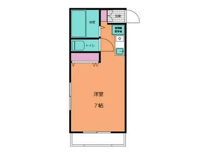 パインフィールド(ワンルーム/1階)の間取り写真