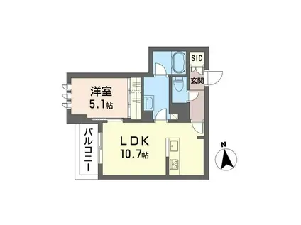 クオレール高田馬場(1LDK/2階)の間取り写真