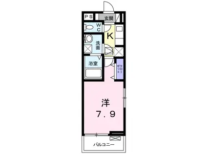 カレント カシマ(1K/1階)の間取り写真