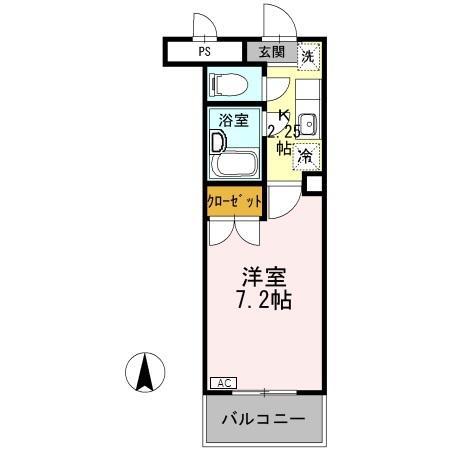 スカイハイム花園(1K/3階)の間取り写真